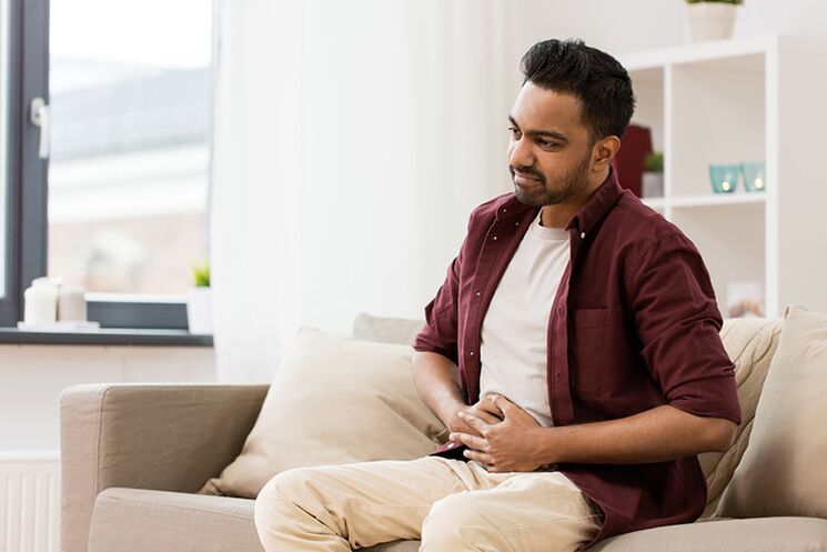 A man with the first symptoms of prostatitis
